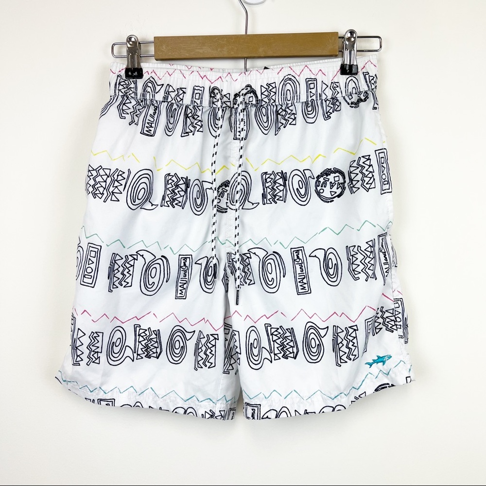 Maui and Sons Graphic Doodle Print Board Shorts Size Small